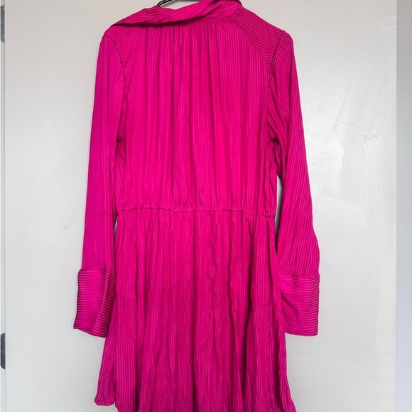 Free People Everly Shirtdress in Bright Pink Phenom Small - Picture 4 of 5